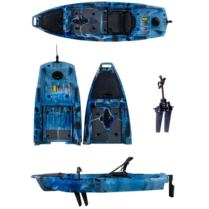 Lldpe/ Hdpe Kayak Rotomolded Plastic New Designed 3M 1 Person Modular Fishing Kayak With Pedal Drive