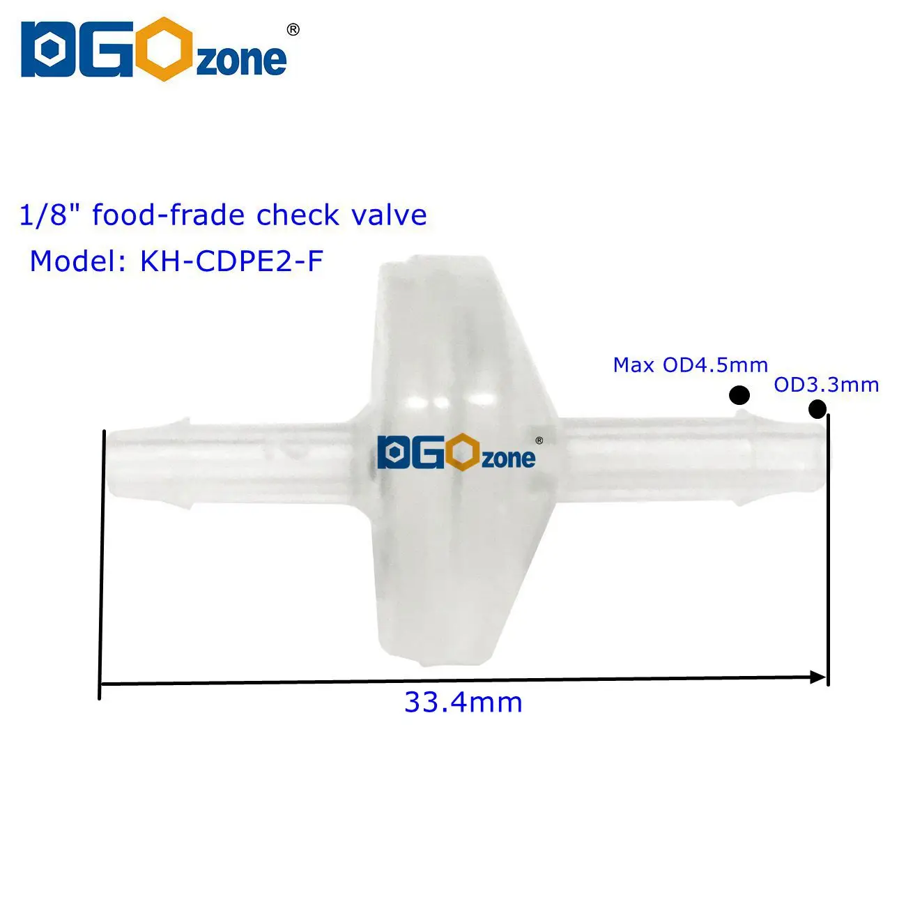 Food Grade Check Valve with Bard 5PCS Plastic Non Return Valve Hose Connecting PP 1/8“ 3/16