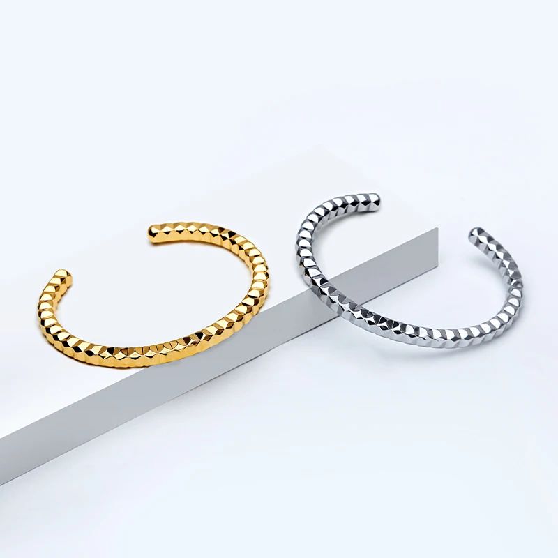 VAROLE Pulseras Pyramid Section Open Bracelets For Women Gold Color Delicate Bangle Fashion Jewelry Graduation Dropshipping