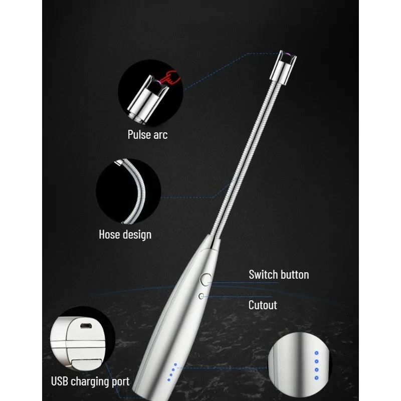 بطارية جديدة ذات سعة كبيرة قابلة للاستبدال مقاومة للرياح وخالية من الحرائق USB شمعة نبض القوس الإلكترونية في الهواء الطلق الشواء في الهواء الطلق