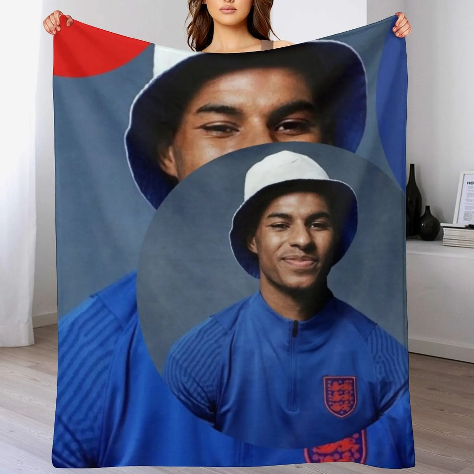 

Marcus Rashford Throw Blanket valentine gift ideas Beautifuls Shaggy Blankets