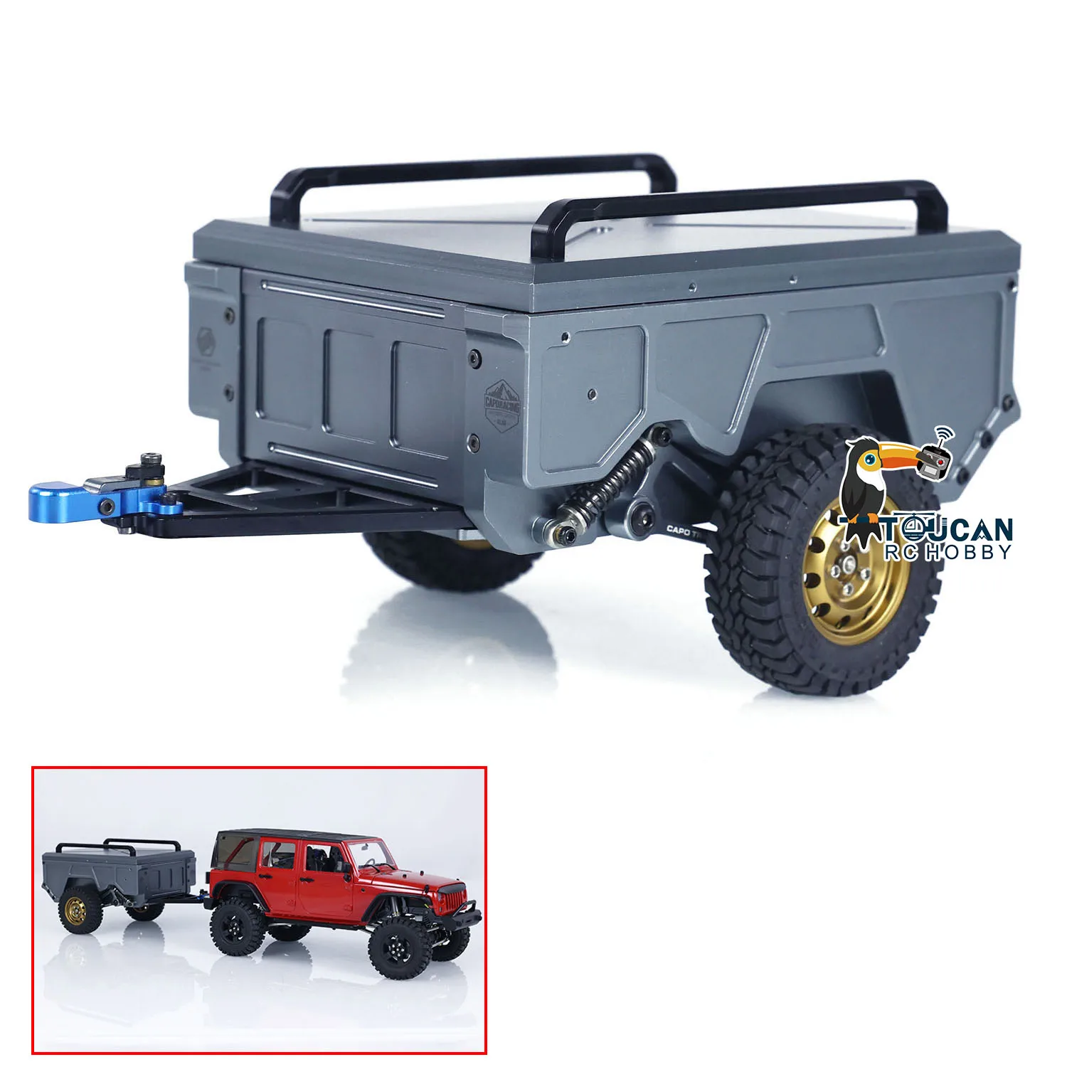 CAPO Upgraded CUB1 CNC Metal Luggage Trailer A For 1/18 RC Crawler Remote Control Car Model Outdoor Games TH19801-SMT2