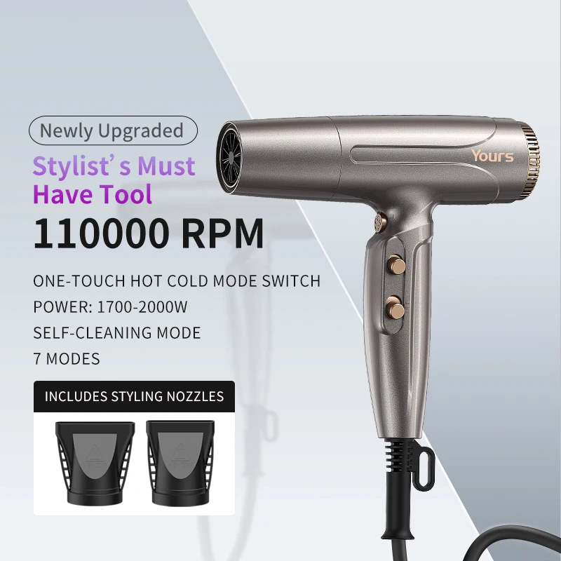 

Negative Ion Air Blower Brushless Motor Hair Dryer 110000 RPM Barber Salon High Speed Negative Ionic Hair Dryer