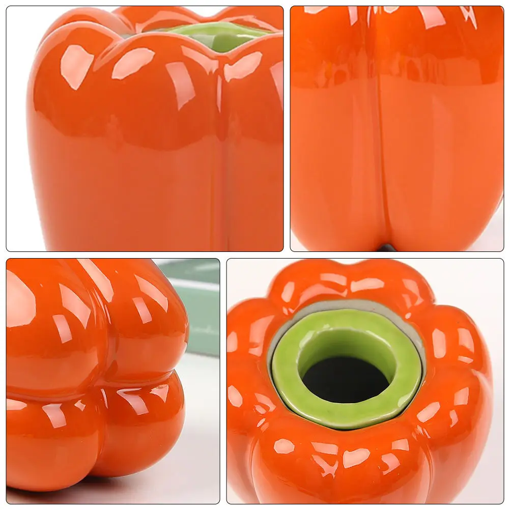 

Изысканная керамическая ваза в форме перца, в деревенском стиле, для цветов, яркая, для настольных цветочных композиций, для сада