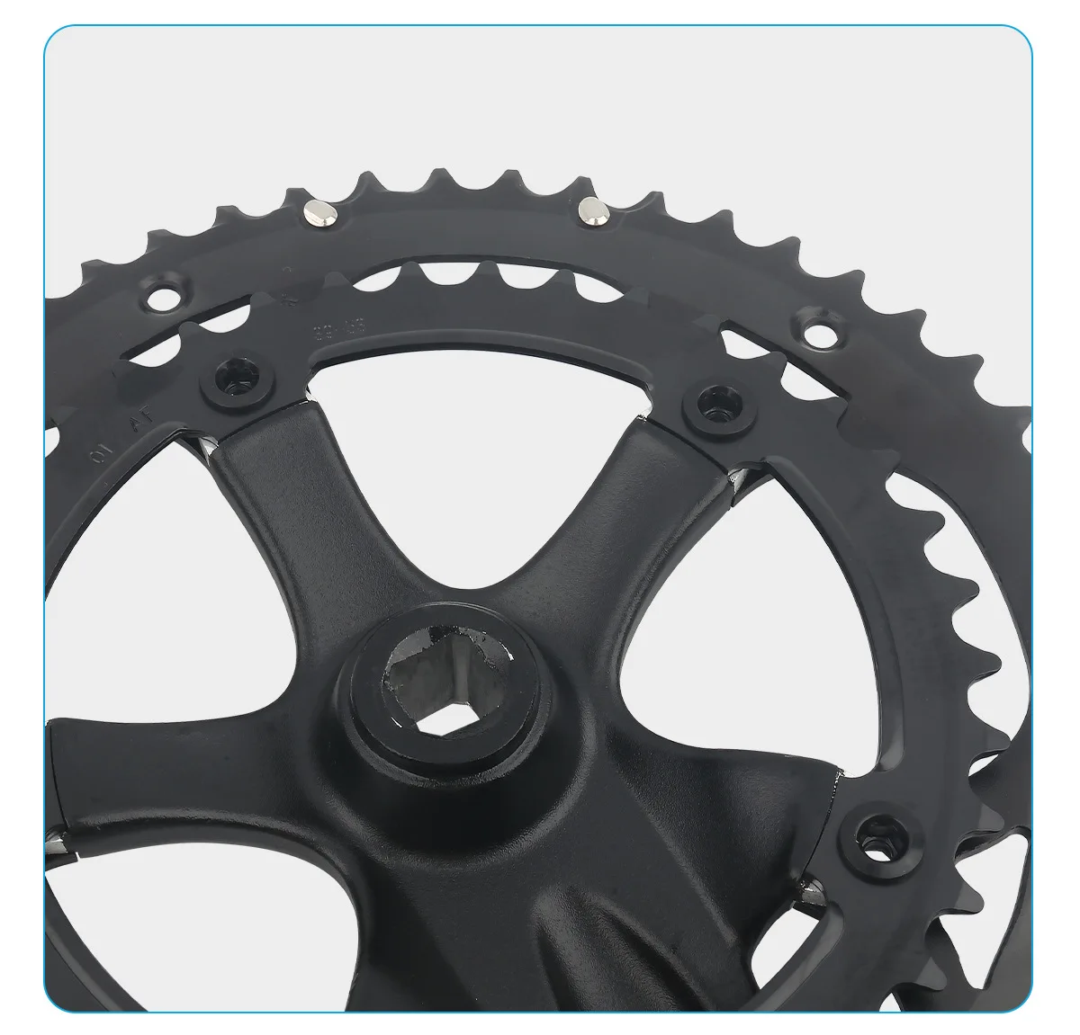 Prowheel 521 Square Hole Rennrad-Scheibenbremskurbeln 130 BCD Aluminium Doppelkettenblatt Fahrradkurbelsatz 39/53T für Falträder – Detail 9