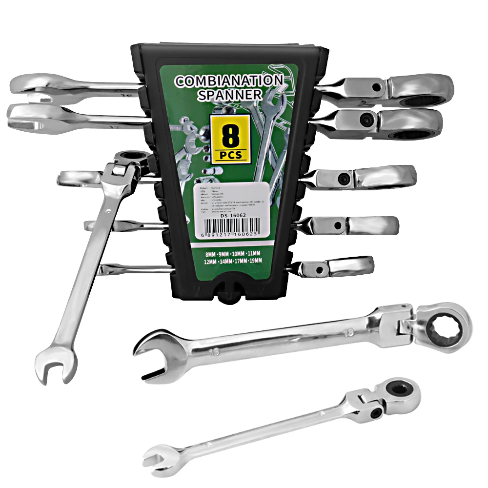 

Ratcheting Wrench Set with Flex Head, WOZOBUY Metric 6mm-19mm , Chrome Vanadium Steel Combination Wrench Set with Wrench Rack