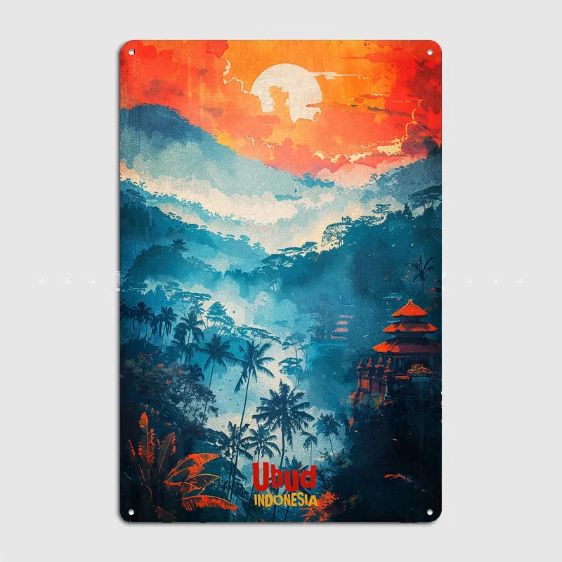 ウブドアートトラベル風景名所レトロポスターメタルサインガレー - Home Decor Ubud のレビューと価格