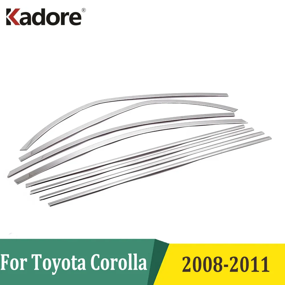 

For Toyota Corolla 2008 2009 2010 2011 Window Decoration Moulding Garnish Cover Frame Trims Car Accessories Stainless Steel