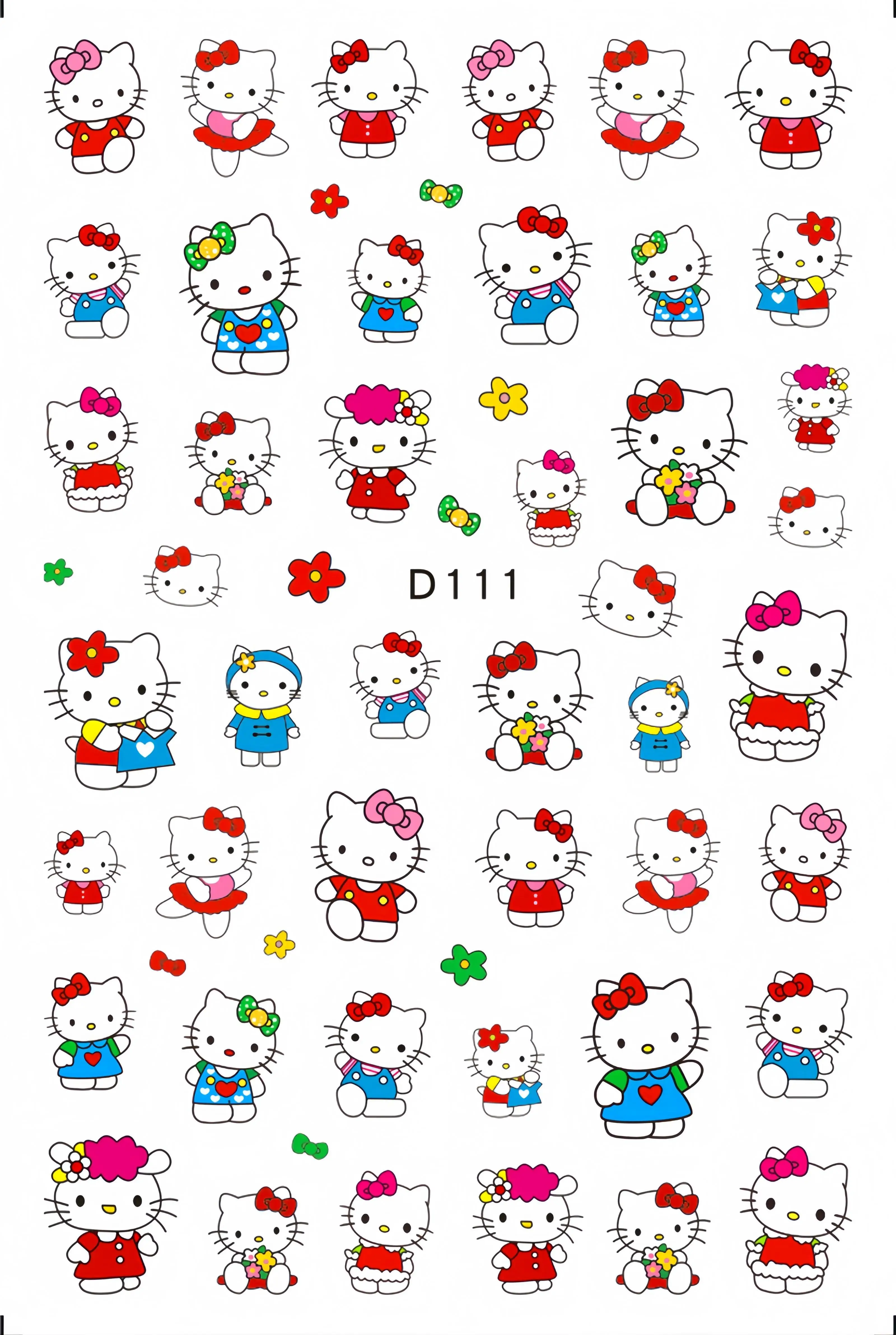 1PCS Kawaii Hello Kitty Stickers Animation Accessories Sanrio Cartoon Characters Sticker Pack Children’s Toy Stickers