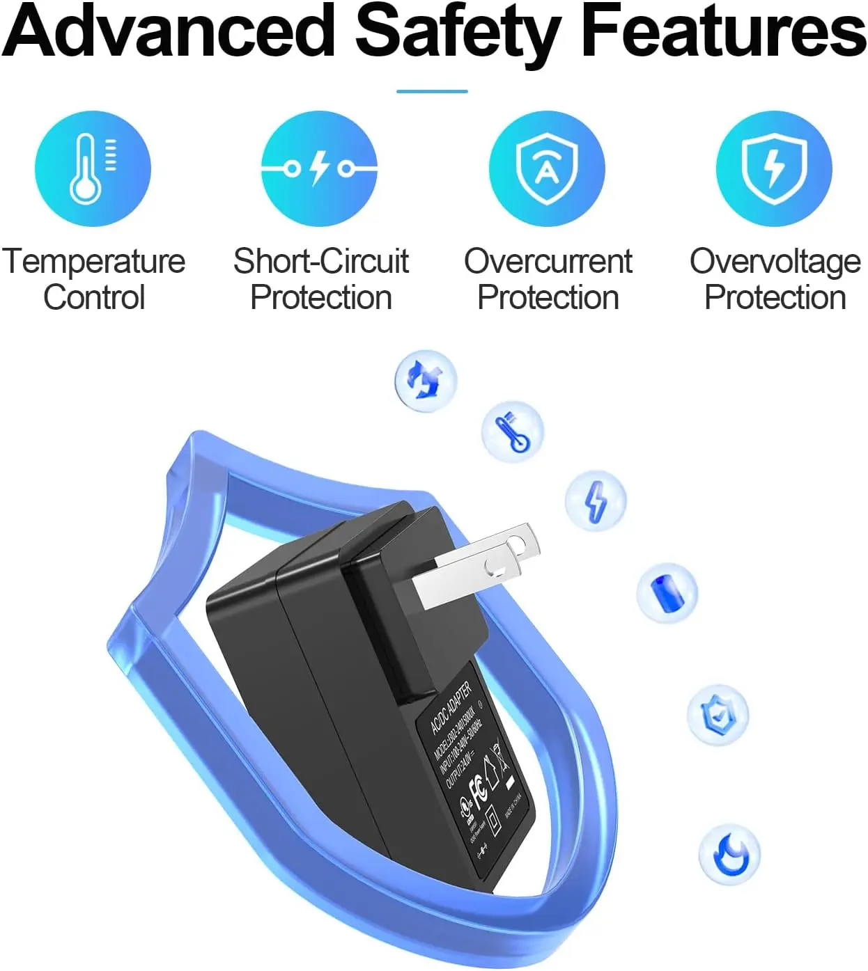 مصدر طاقة 24 فولت 1.5 أمبير، مدرج في قائمة UL، لمصباح الأظافر LED، المجفف، مكبر الصوت، CCTV، أضواء الشريط