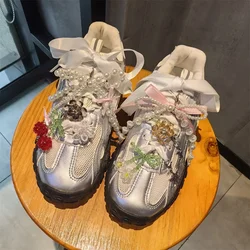 1 PCS Ballet Style Pearl Bow Shoe Decoration Bead Crystal Cherry Flower Shoe Buckle Shoe Flower Shoes Accessories for Woman Man
