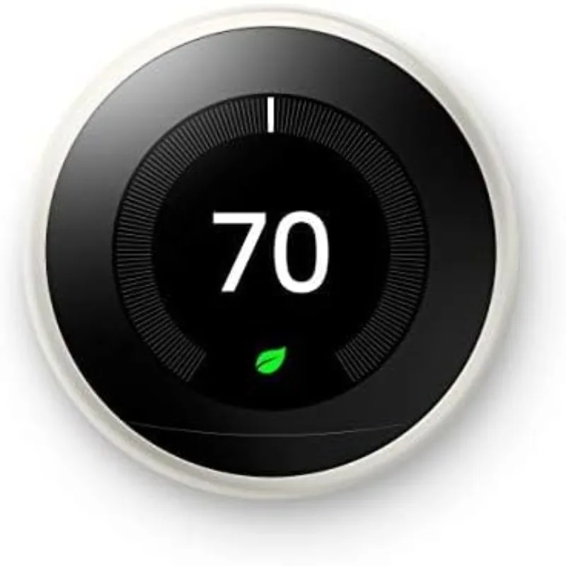 Nest Learning Thermostat - Programmable Smart Thermostat for Home - 3rd Generation- Works with Alexa - White