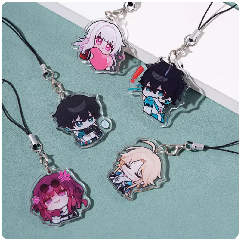 

2024 Anime Honkai: Star Rail Cartoon Figure Silver Wolf Kafka Yanqing Bailu Jing Yuan Acrylic Pendant Keychain Phone Chain Gift