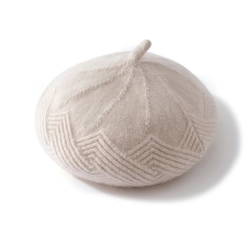 2025年流行のベレー帽、多用途でスタイリッシュなカジュアルなピュアカシミヤキャップ、女性用、ショッピングストリートスタイル、万能アクセサリー