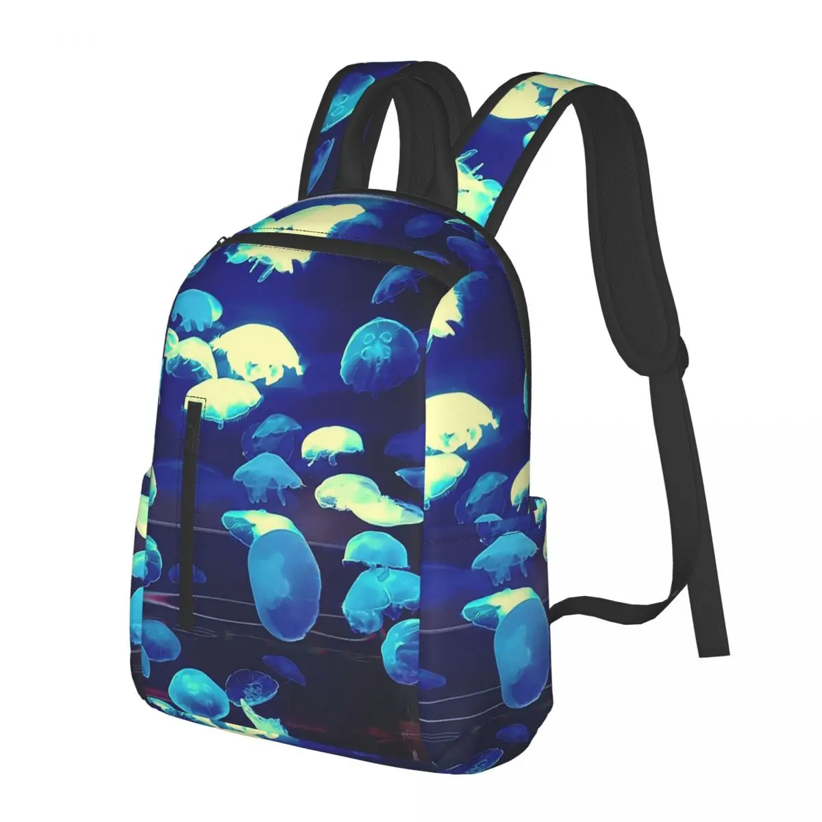 

Electric Moon Jellyfish Glowing Ocean Life Student Backpack School Bag Hiking Travel Daypack for Boys Girls Bookbag Shoulder Bag