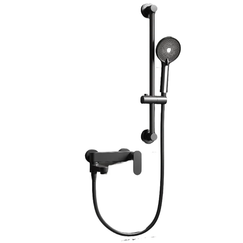 

Gun ash shower faucet shower set rain nozzle bathroom bath hot and cold water mixing valve
