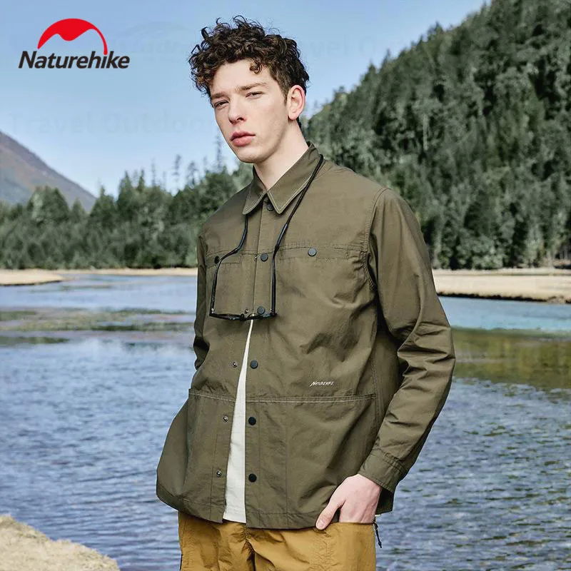 

Naturehike Ultralight 950g Men's Shirt Spring Autumn Waterproof Sunscreen Casual Shirt Outdoor Travel Long Sleeve Coat UPF50+