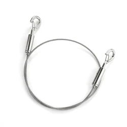 1.5mm Stainless Steel Wire Rope Sling Spring Hook Antifall Safety Lanyard Strong Load-Bearing Adjustable Clothesline