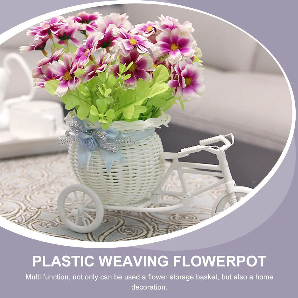 2 قطعة مقلد الروطان النسيج تشكيلة زهور حامل ديكور سلة التخزين سيارة بولي القماش المواد ديكور غرفة مكتب المنزل