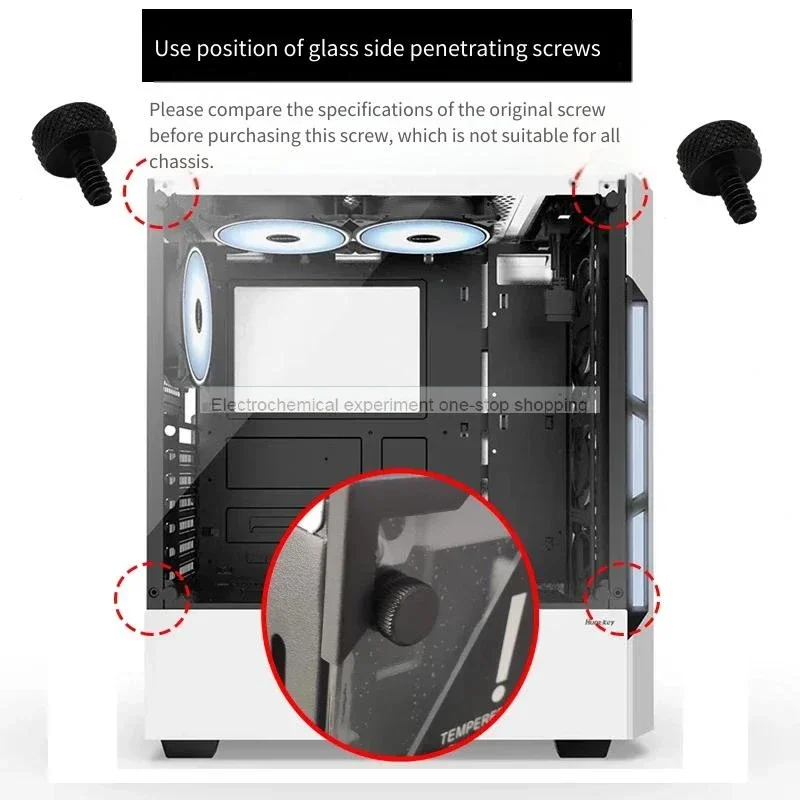 8 Pieces Computer Case Side Panel Screws, Side Transparent Glass Screws, Manual Tightening, Transparent Acrylic Fixing Screws,