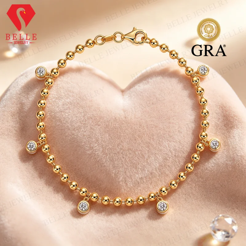 Moissanite Bracelet 0.6ct Round D Color VVS1 GRA Certified 925 Sterling Silver Factory Direct Work Wear Fine Jewelry for Ladies
