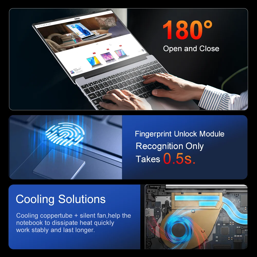 Ninkear A15 Plus Laptop, Amd Ryzen 7 5825U, 15.6" Fhd Ips Display, 32Gb Ddr4 Ram, 1Tb Pcie Ssd, 57Wh Battery, Fingerprint Unlock, Backlit Keyboard, Wifi