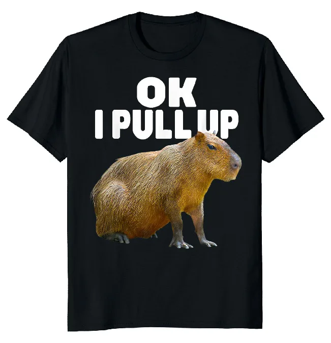 NEW LIMITED Ok I Pull Up Capybara Funny Novelty Tee  Fast ShippingAnime Pattern Summer Clothing