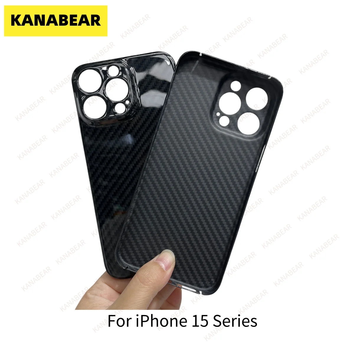 KANABEAR Suitable for iPhone 15 Pro Kevlar Phone Case Bright Face 15 ProMax Aramid Fiber 15 Pro Protective Case