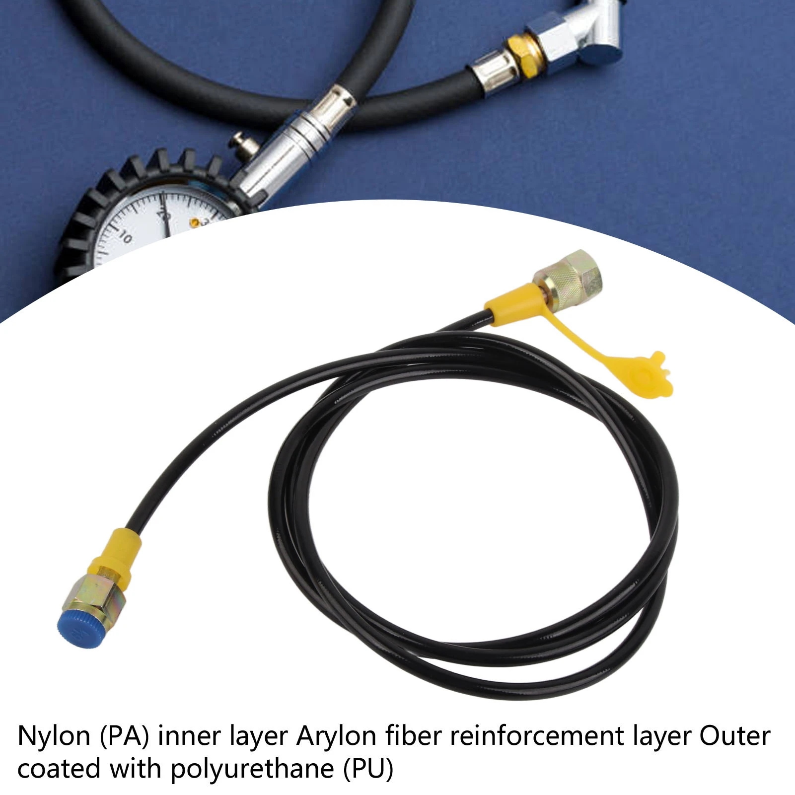Hydraulic Hose Hydraulic Pressure Test Hose 1.5m/4FT M16x2‑1/4BSP Testing Coupling Point 630Bar DN3 Hydraulic Test Hose 1/4BSP
