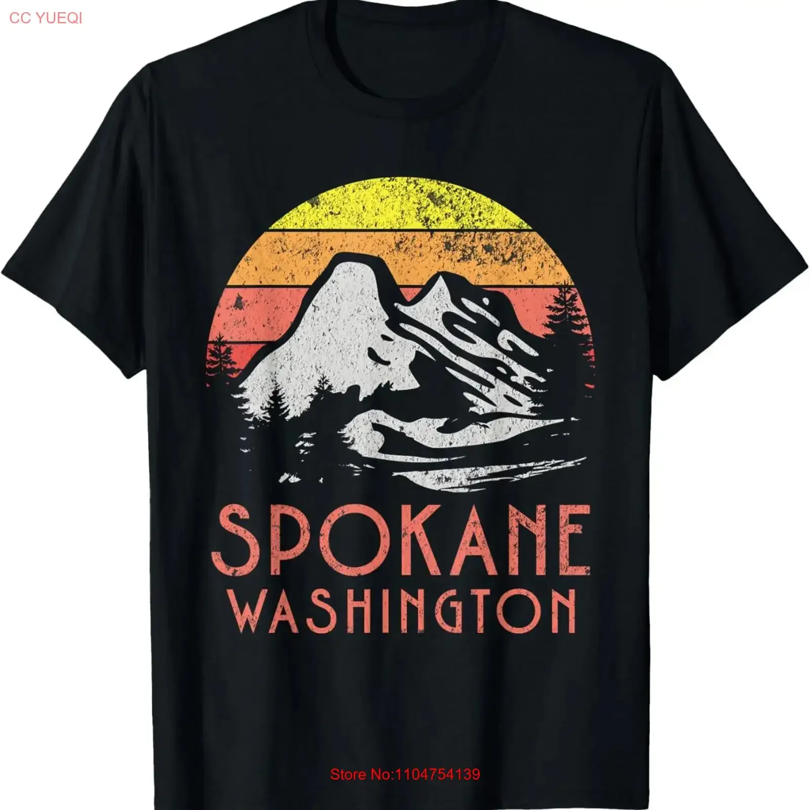 Spokane T Shirt vintage Washed streetwear Comfortable Unisex Top For Everyday Wear Soft designer clothes graphic Casual