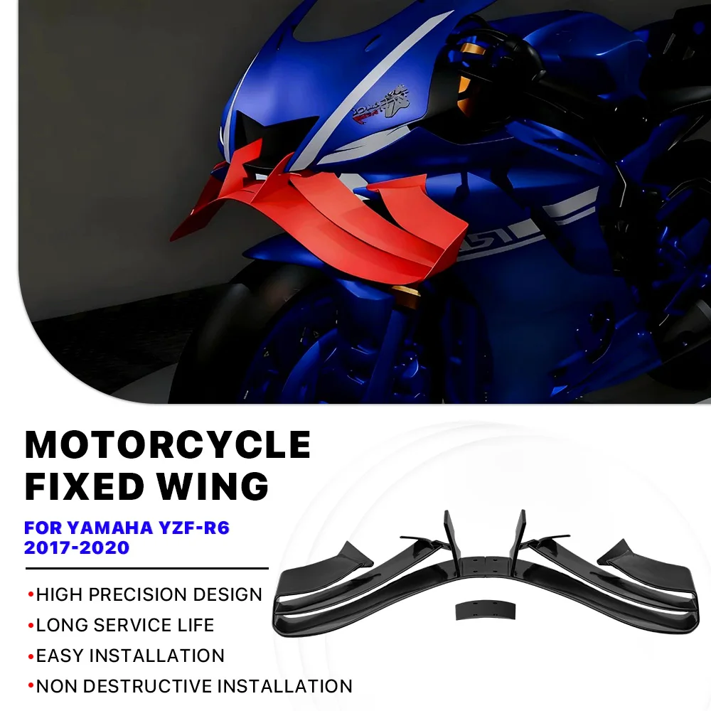 

For Yamaha YZF R6 2017-2020 New Motorcycle R6 wings Accessories spoiler Winglet Aerodynamicfairing Fixed wing glossy black