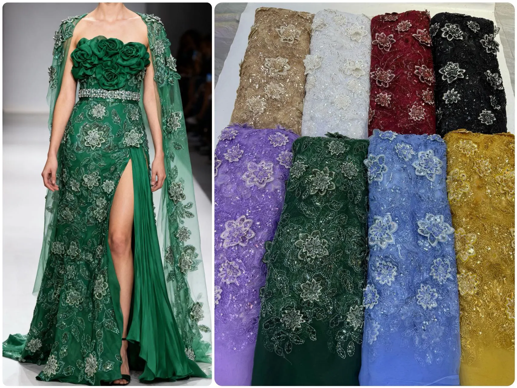 

Nigerian Sequins 2025 High-Quality Tulle Lace Fabric Embroidery African Net Cloth for Prom Dresses Beads 5 Yards JY497