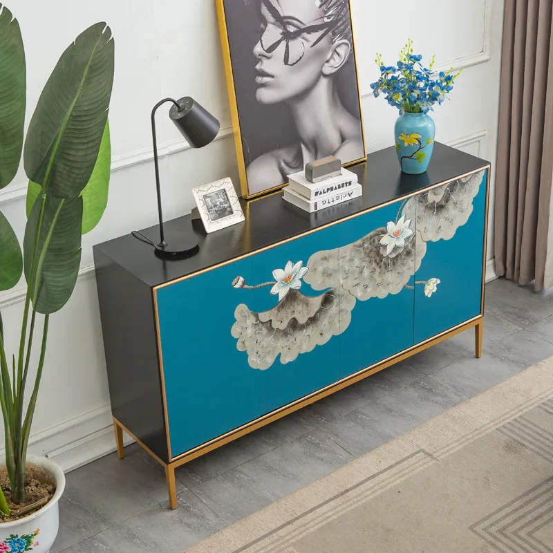 

Американская обувь из цельного дерева, вместительное хранилище у двери дома, новая мебель в китайском стиле, ручная роспись лотоса.