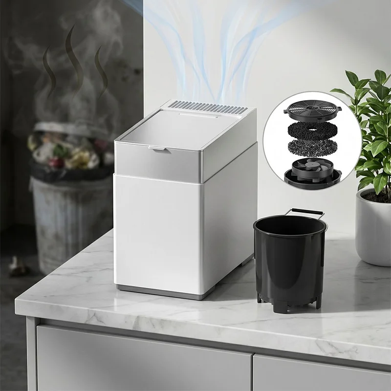 Kitchen Waste Disposer/Composting Machine, 110V/220V, Activated Carbon Filtration, Odor-Free, Eco-Friendly