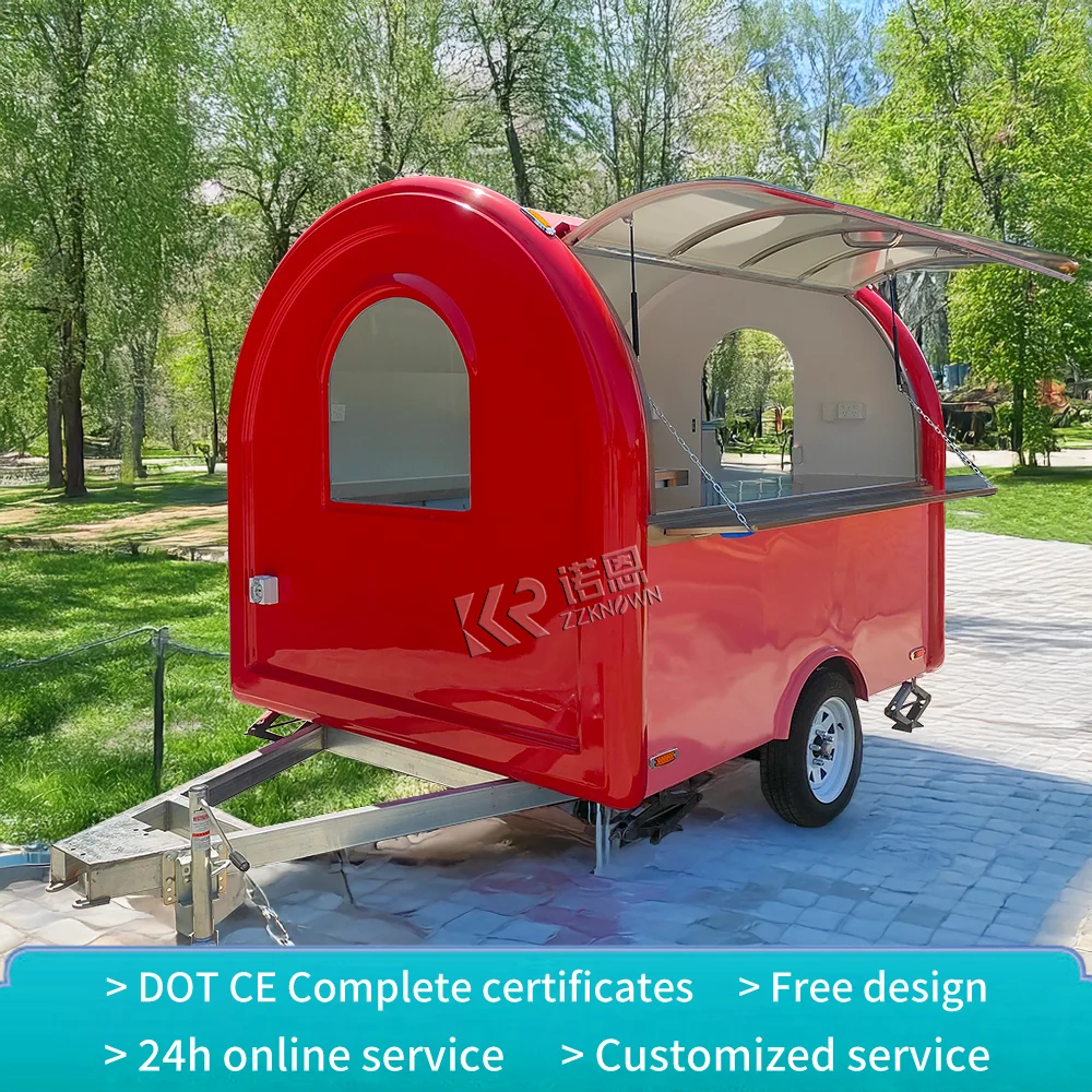 

Customized Mobile Food Trailer Fully Equipped Concession Mobile Ice Cream Coffee Cart Food Truck Trailer With Full Kitchen