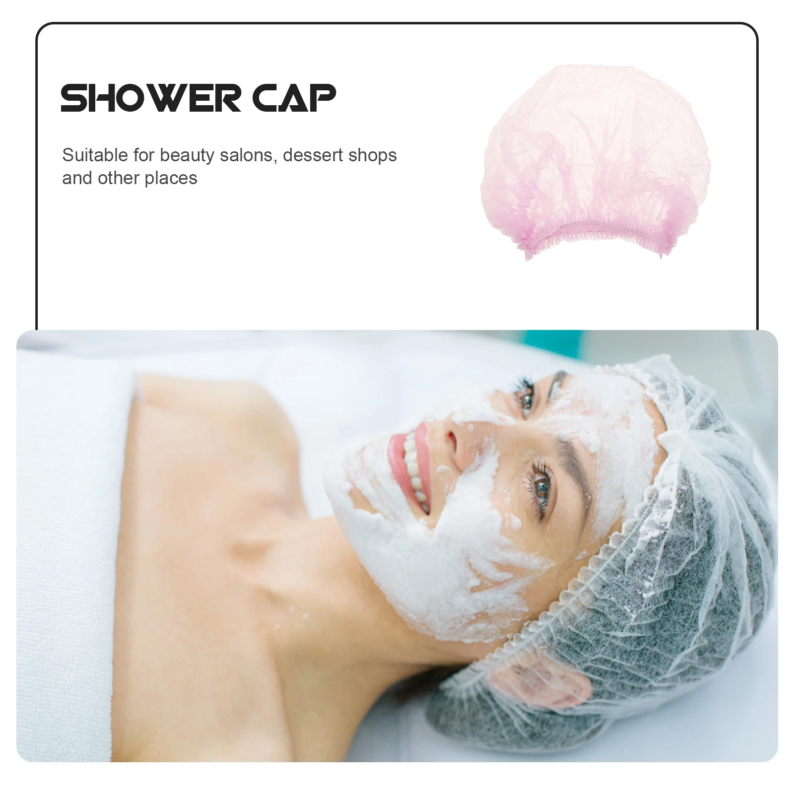 

100pcs Disposable Mesh Hair Nets Non Woven Bath Caps 19 Inch Pink Double Edge Elastic Head Covers For Beauty Salon Bakery Dust
