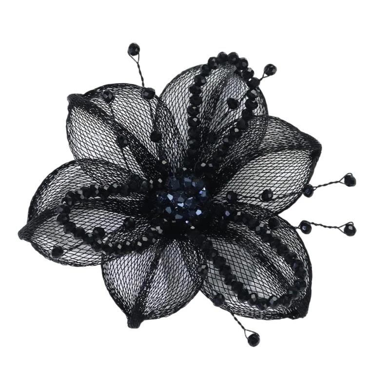 5asd Crystal Flower Artistic Applique for Hair Clip Clothes Hat Sewing Brooch DIY Scarf Wedding Dress Decors Accessories
