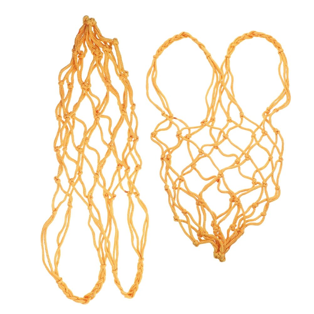 

2Pcs Slow Feed Hanging Hay Feeder Nylon Mesh Net Bag Heavy Duty Livestock Feeding Goats Sheep Goat Feeder