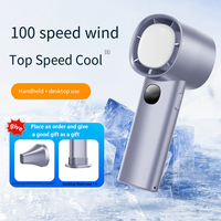 Portable Handheld Fan, 4 Speeds Mini Fan, USB Rechargeable Fan for Travel Camping Office Outdoor Air Cooler 5000mAh Battery