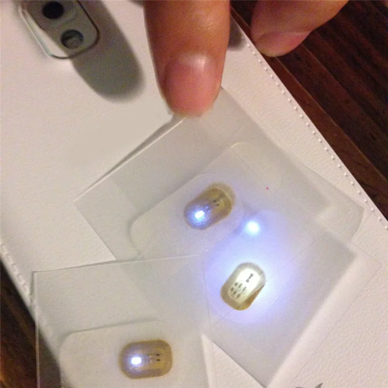 

A25U5Pcs NFC Flash Nail Sticker LED Bare Chip Intelligent Luminous Nail Lamp Nail Sticker Enhancement, White Light