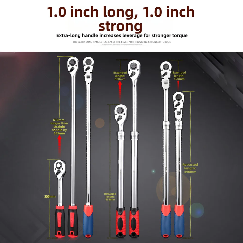 1 2 Interface as Pictured Extra Long Ratchet 72 Tooth Ratchet Wrench Adjustable Wrench Adjustable Length Quick Lock Ring Adjust