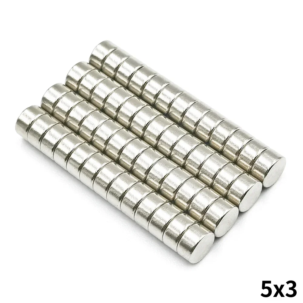 5x3 Round Magnet 5mmx3mm Permanent Super Strong Powerful Magnetic Disc for Fridge DIY Building Scientific Craft Education Use