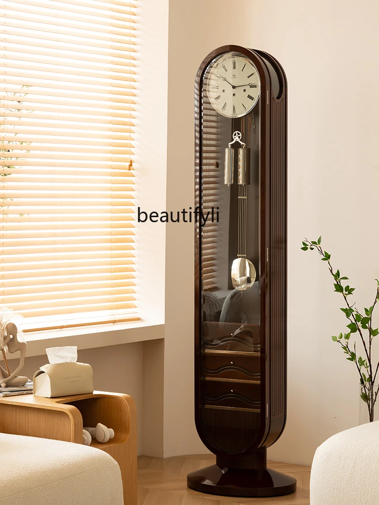 Modern simple floor clock living room European style clock minimalist light luxury vertical mechanical pendulum clock