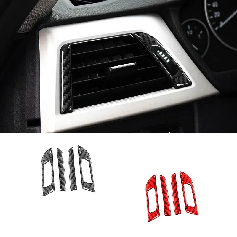 

For BMW 3 Series F30 2013-2018 Accessories Carbon Fiber Car Dashboard Both Sides Air Outlet Adjustment Button Trim Frame Sticker