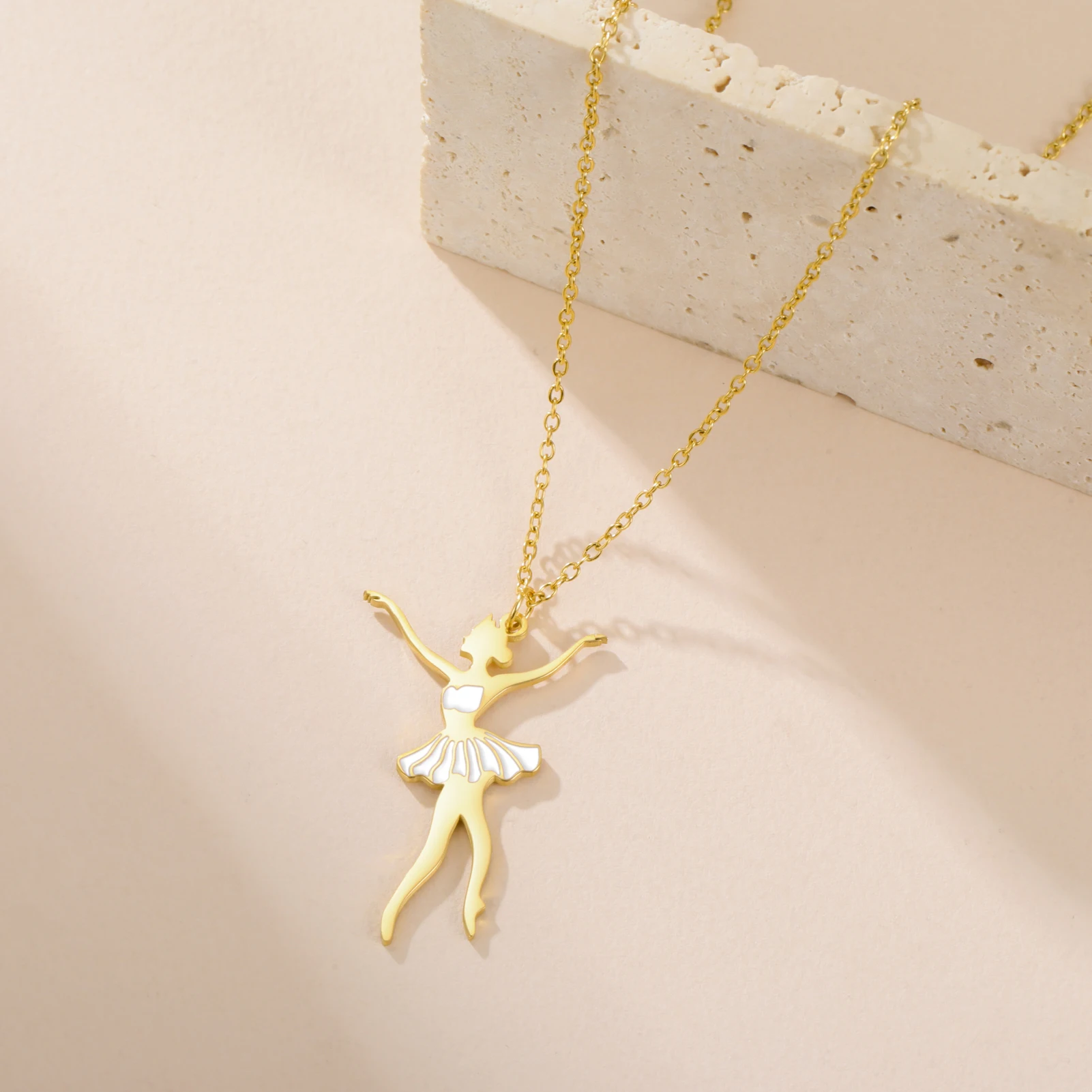 COOLTIME Gymnastik Anhänger Halskette für Frauen Edelstahl Mode Sport Ballett Tänzerin Halskette Turnerin Schmuck Neue – Detail 30