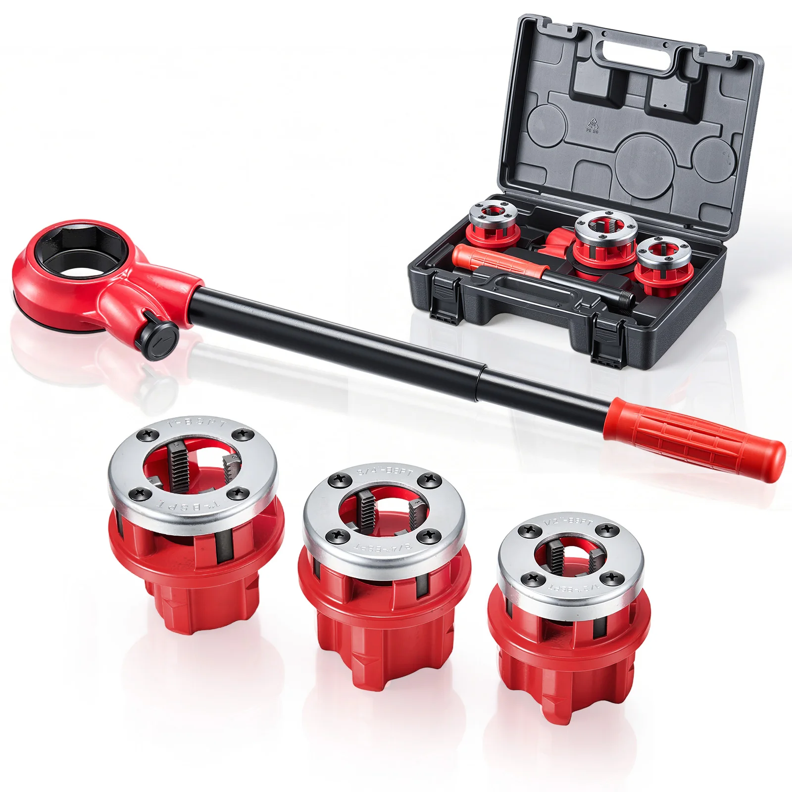 SucceBuy Ratchet Pipe Threader Kit with 3 Dies 1/2