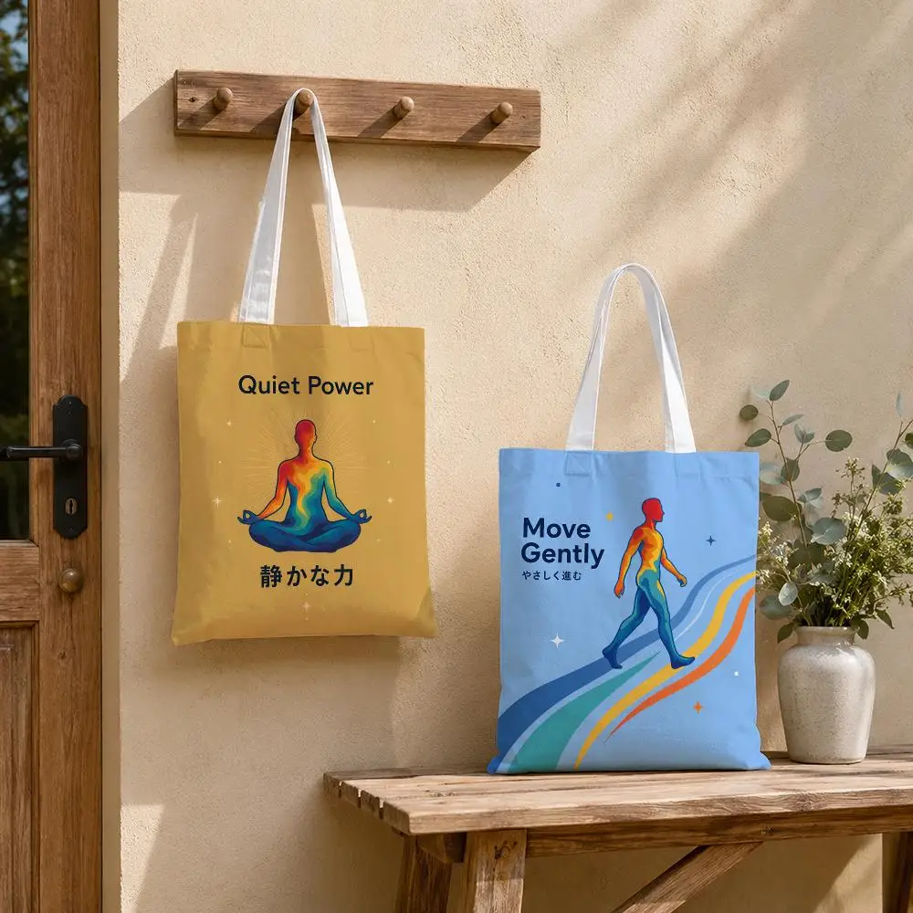 Energy Within Colorful Motion Storage Bags Tote Bag Reusable Shoulder Shopping Foldable For School Work Travel Daily Use