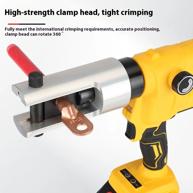 Portable Rechargeable Hydraulic Pliers Electrician Tools Adjustable Pressure Wire Crimping for Copper Aluminum Terminals Small