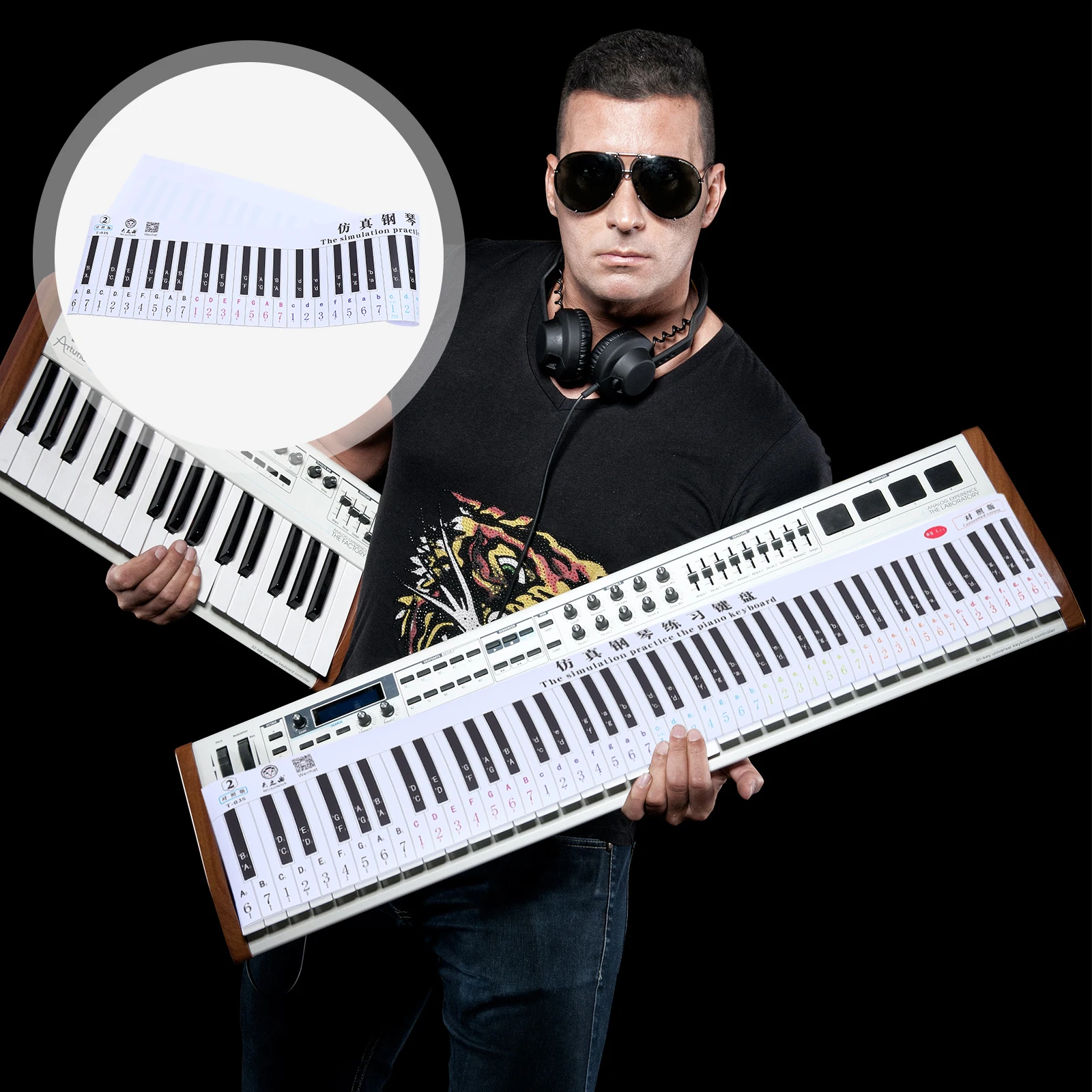 

Keyboard Practice Chart Piano Sticker Standard Paper Fashionable Red Pvc Teaching