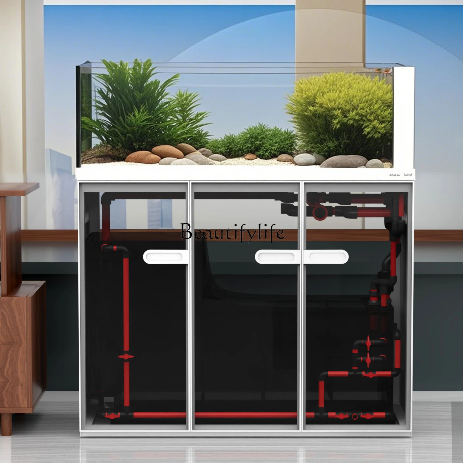 

Star Diamond Stream Tank Ultra White Side Overflow Aquarium Bottom Filter Living Room Ecological Aquatic Plant Tank